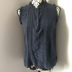 Madewell silk blue blouse